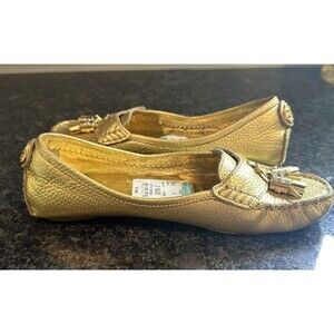 Tori Burch Laurence Tasseled Moccasin/loafer  Gold Women’s Size 9M Classy Chic